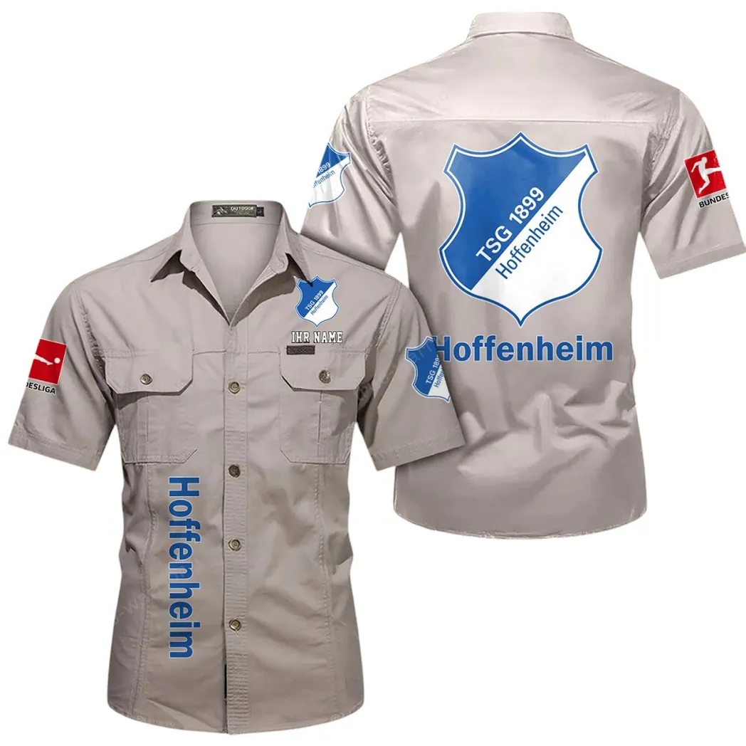TSG Hoffenheim Hemd mit kurzen Ärmeln, All-Over-Print Kurzarmhemd BDE11052625246 - Beige