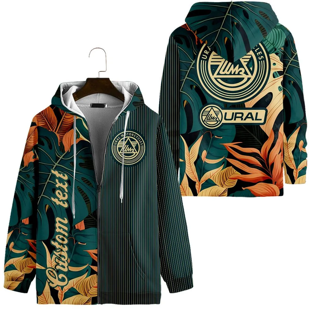 Ural Motorcycles Vintage Hoodie mit reißverschluss, All-over-print Hoodie CAR434041725331
