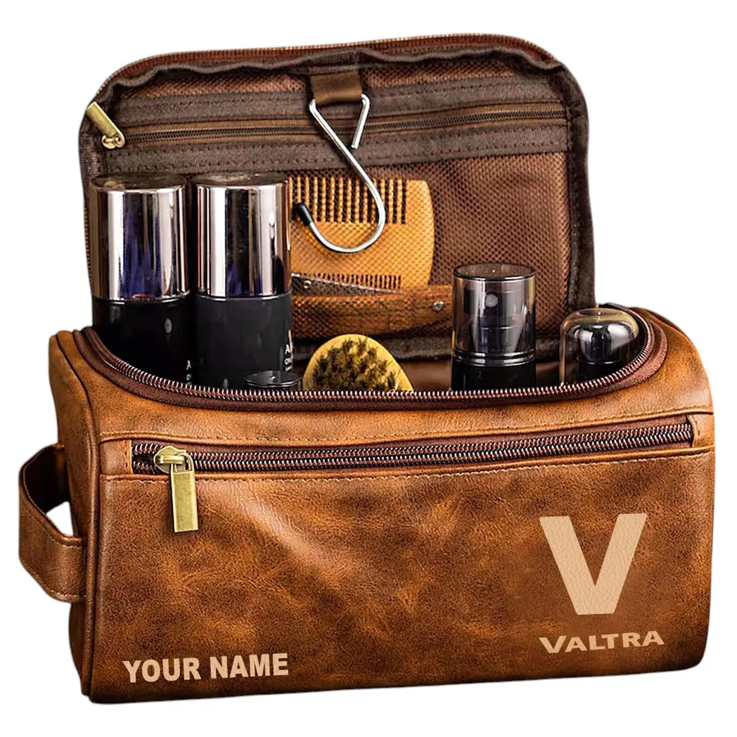 Valtra Ledertasche, Personalisierte Kulturtasche - Gelbbraun CAR44205072503