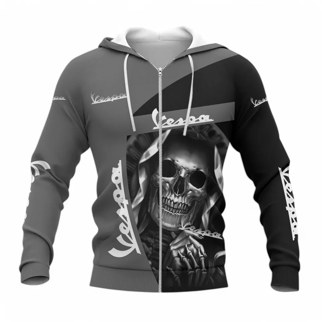 Vespa Hoodie mit reißverschluss, Allover-Druck Hoodie Vespa Fan CAR6702212597
