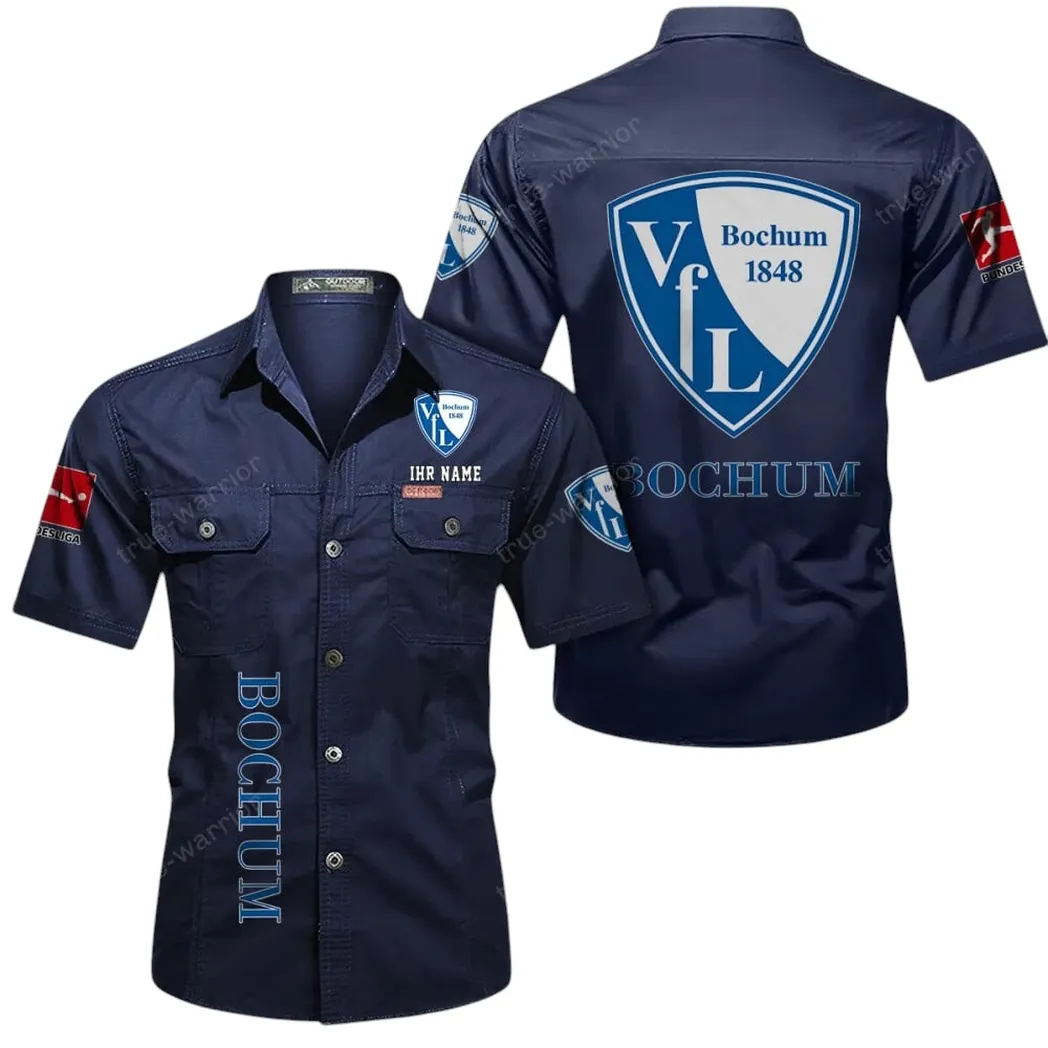 VfL Bochum Hemd mit kurzen Ärmeln, All-Over-Print Kurzarmhemd BDE11052625267 - Dunkelblau