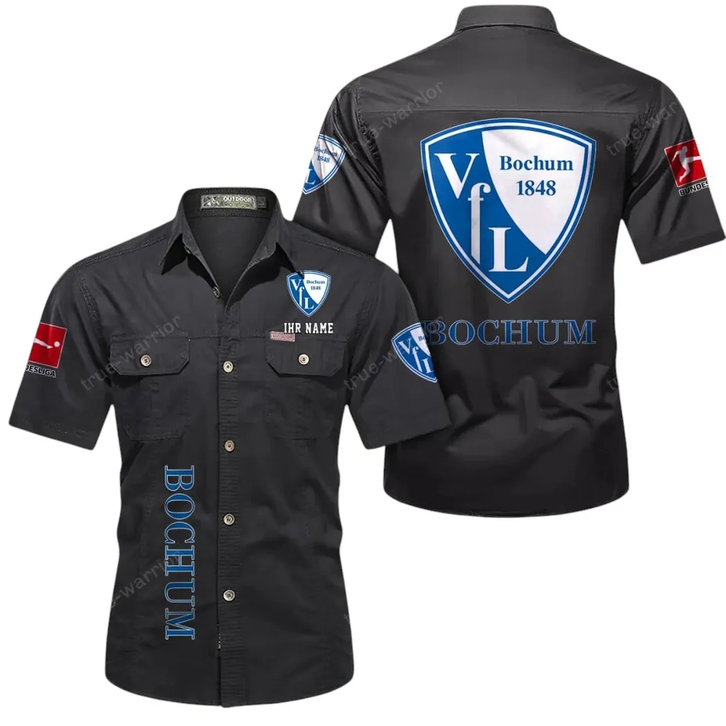 VfL Bochum Hemd mit kurzen Ärmeln, All-Over-Print Kurzarmhemd BDE11052625267 - Schwarz