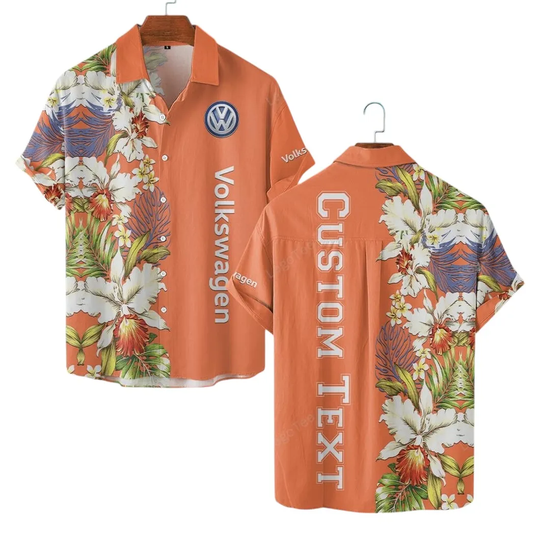 Volkswagen Hawaiihemd für Männer, Hawaiian Shirt für Volkswagen Fan CAR1230304009 - Orange