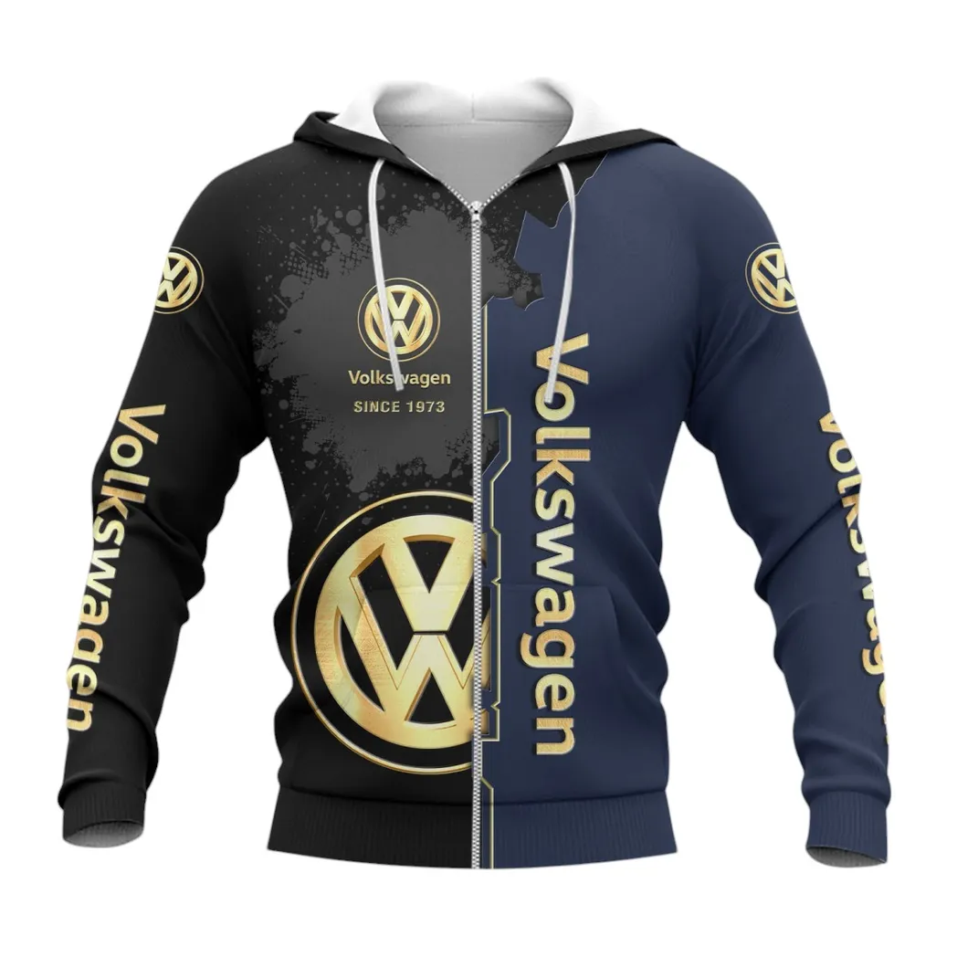Volkswagen Hoodie mit reißverschluss, Allover-Druck Hoodie Volkswagen Fan CAR44021725091-3