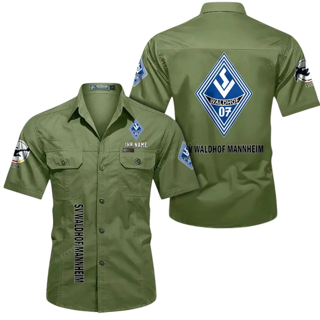 Waldhof Mannheim Hemd mit kurzen Ärmeln, All-Over-Print Kurzarmhemd BDE11052625255 - Fruchtgrün