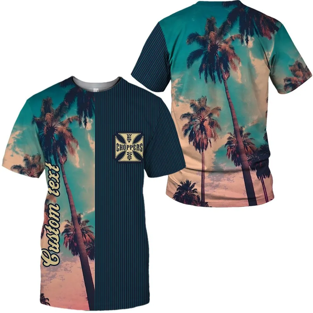 West Coast Choppers Vintage T-Shirt mit Palmen, Personalisiert Hemd CAR431041625397