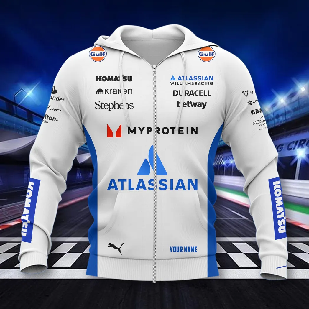 williams racing hoodie mit reiverschluss all over print hoodie car418050925671 zi7sf
