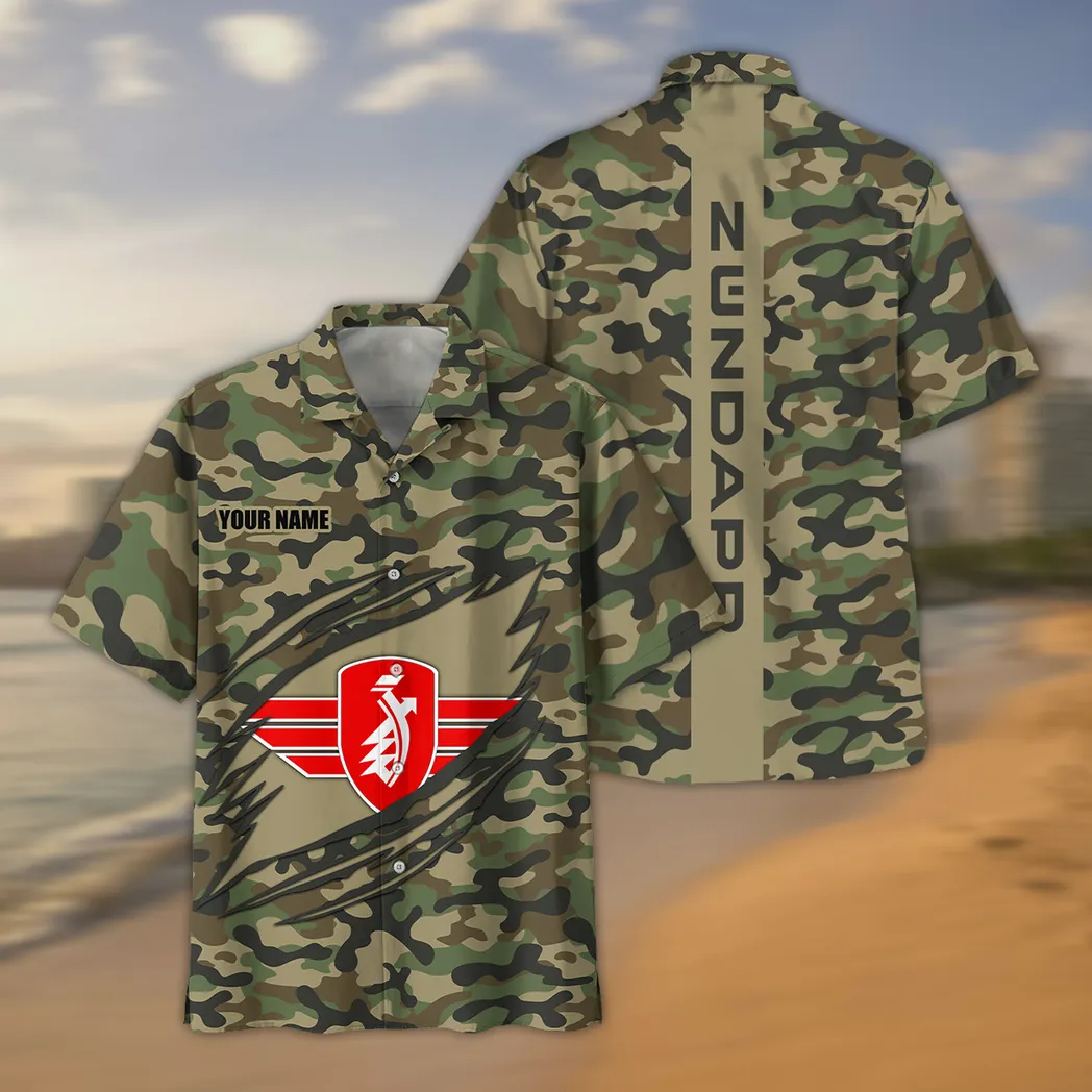 Zundapp Hawaiihemd im Camouflage-Stil, Oversized CAR210040825742