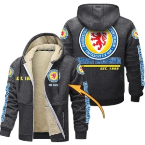 Eintracht Braunschweig Dicke Fleecejacke Herren, Fleecemantel mit Allover-Druck BDE74053125686 - Dunkelgrau
