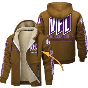 Viktoria Köln Dicke Fleecejacke Herren, Fleecemantel mit Allover-Druck BDE74053125719 - Braun