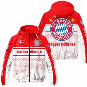 FC Bayern Munchen Windbreaker Jacke Herren, Windjacke mit Allover-Druck BDE90010725222