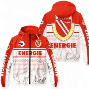 Energie Cottbus Windbreaker Jacke Herren, Windjacke mit Allover-Druck BDE90010725235