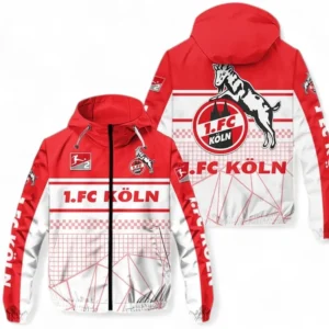 1. FC Koln Windbreaker Jacke Herren, Windjacke mit Allover-Druck BDE90010725274