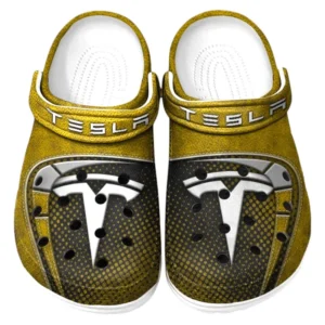 Tesla Crocs Sandalen für Herren Damen Tesla Fan CAR177031425583 - Gelb