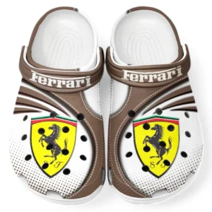 Ferrari Crocs Sandalen für Herren Damen, Geschenk für Ferrari Fan CAR181031525689 - Braun