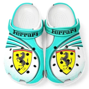 Ferrari Crocs Sandalen für Herren Damen, Geschenk für Ferrari Fan CAR181031525689 - Cyan