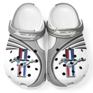 Ford Mustang Crocs Sandalen für Herren Damen, Geschenk für Ford Mustang Fan CAR181031525696 - Grau