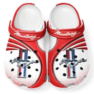 Ford Mustang Crocs Sandalen für Herren Damen, Geschenk für Ford Mustang Fan CAR181031525696 - Rot