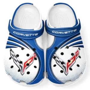 Chevrolet Corvette Crocs Sandalen für Herren Damen, Geschenk für Chevrolet Corvette Fan CAR181031525705 - Blau