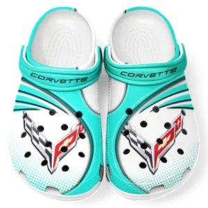 Chevrolet Corvette Crocs Sandalen für Herren Damen, Geschenk für Chevrolet Corvette Fan CAR181031525705 - Cyan