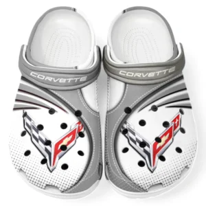 Chevrolet Corvette Crocs Sandalen für Herren Damen, Geschenk für Chevrolet Corvette Fan CAR181031525705 - Grau