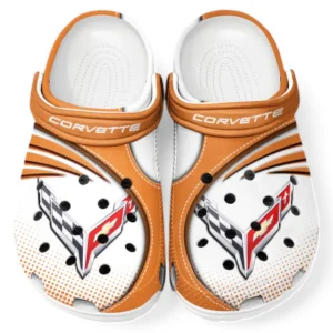 Chevrolet Corvette Crocs Sandalen für Herren Damen, Geschenk für Chevrolet Corvette Fan CAR181031525705 - Orange