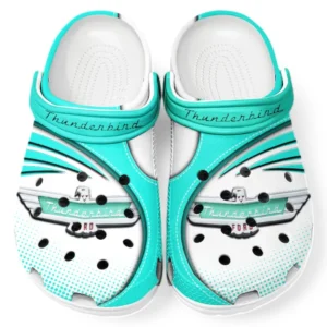 Thunderbird Crocs Sandalen für Herren Damen, Geschenk für Thunderbird Fan CAR181031525717 - Cyan