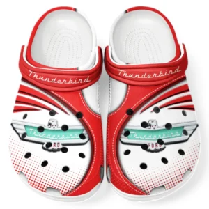 Thunderbird Crocs Sandalen für Herren Damen, Geschenk für Thunderbird Fan CAR181031525717 - Rot