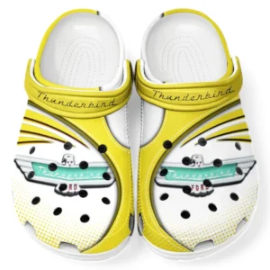 Thunderbird Crocs Sandalen für Herren Damen, Geschenk für Thunderbird Fan CAR181031525717 - Gelb