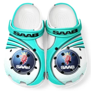 Saab Crocs Sandalen für Herren Damen, Geschenk für Saab Fan CAR181031525735 - Cyan