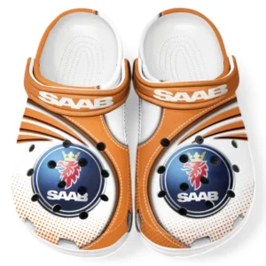 Saab Crocs Sandalen für Herren Damen, Geschenk für Saab Fan CAR181031525735 - Orange
