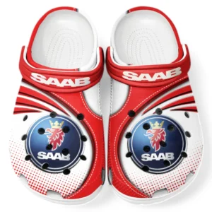 Saab Crocs Sandalen für Herren Damen, Geschenk für Saab Fan CAR181031525735 - Rot