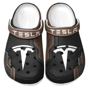Tesla Crocs Clogs Männer Frauen, Geschenk für Tesla Fan CAR185031525243 - Braun