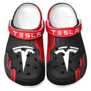Tesla Crocs Clogs Männer Frauen, Geschenk für Tesla Fan CAR185031525243 - Rot