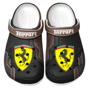 Ferrari Crocs Clogs Männer Frauen, Geschenk für Ferrari Fan CAR185031525258 - Braun