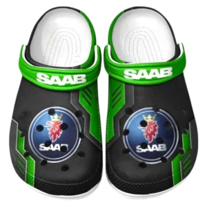 Saab Crocs Clogs Männer Frauen, Geschenk für Saab Fan CAR185031525265 - Grün