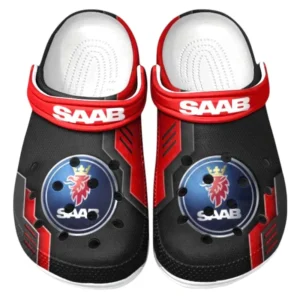 Saab Crocs Clogs Männer Frauen, Geschenk für Saab Fan CAR185031525265 - Rot