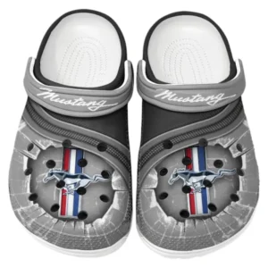 Ford Mustang Crocs Clogs Männer Frauen, Geschenk für Ford Mustang Fan CAR188032025114 - Grau