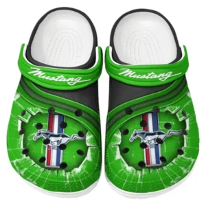 Ford Mustang Crocs Clogs Männer Frauen, Geschenk für Ford Mustang Fan CAR188032025114 - Grün