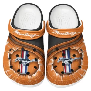 Ford Mustang Crocs Clogs Männer Frauen, Geschenk für Ford Mustang Fan CAR188032025114 - Orange