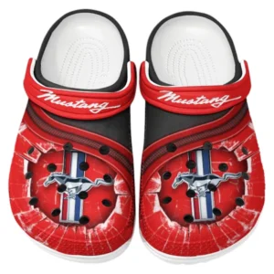Ford Mustang Crocs Clogs Männer Frauen, Geschenk für Ford Mustang Fan CAR188032025114 - Rot