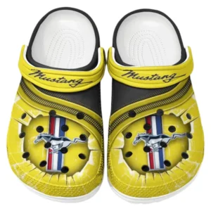 Ford Mustang Crocs Clogs Männer Frauen, Geschenk für Ford Mustang Fan CAR188032025114 - Gelb