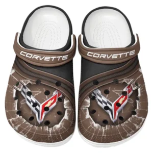 Chevrolet Corvette Crocs Clogs Männer Frauen, Geschenk für Chevrolet Corvette Fan CAR188032025116 - Braun