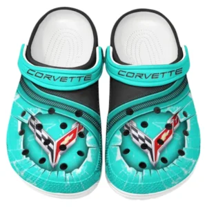Chevrolet Corvette Crocs Clogs Männer Frauen, Geschenk für Chevrolet Corvette Fan CAR188032025116 - Cyan