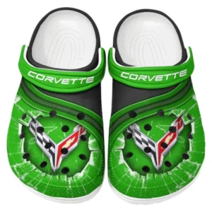 Chevrolet Corvette Crocs Clogs Männer Frauen, Geschenk für Chevrolet Corvette Fan CAR188032025116 - Grün