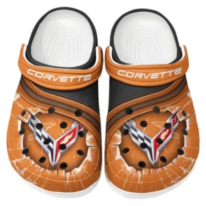 Chevrolet Corvette Crocs Clogs Männer Frauen, Geschenk für Chevrolet Corvette Fan CAR188032025116 - Orange