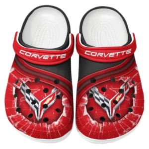 Chevrolet Corvette Crocs Clogs Männer Frauen, Geschenk für Chevrolet Corvette Fan CAR188032025116 - Rot