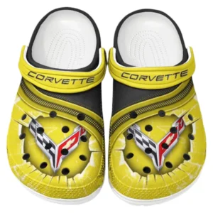 Chevrolet Corvette Crocs Clogs Männer Frauen, Geschenk für Chevrolet Corvette Fan CAR188032025116 - Gelb