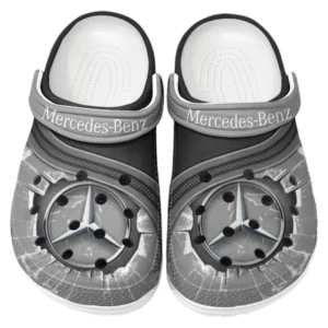 Mercedes Benz Crocs Clogs Männer Frauen, Geschenk für Mercedes Benz Fan CAR188032025119 - Grau