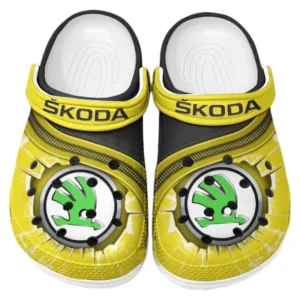 Skoda Crocs Clogs Männer Frauen, Geschenk für Skoda Fan CAR188032025122 - Gelb